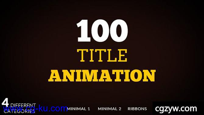 AE模板-100个商务简洁纪录片企业宣传文字标题动画 100 Title animation的图片1