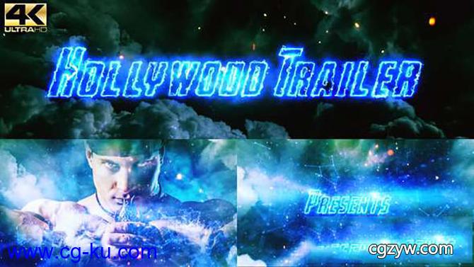 AE模板-震撼大气4K闪电文字游戏电影片头宣传预告片 Epic Hollywood Trailer的图片1