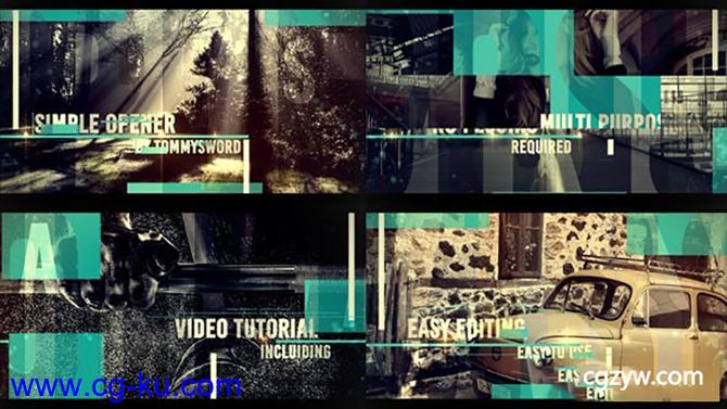 AE模板-复古文字遮罩图片视频宣传片 Simple Opener的图片1