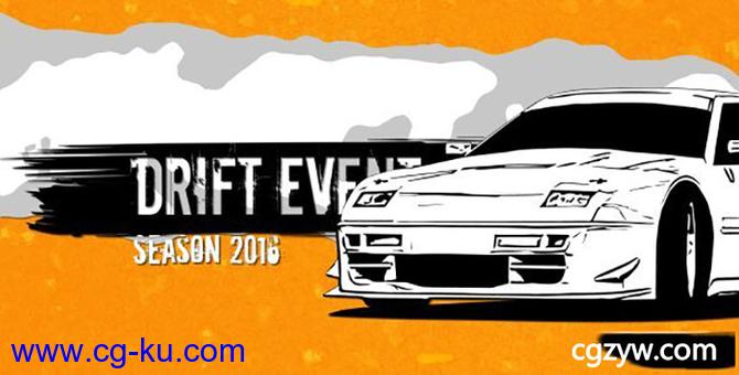 AE模板-卡通素描片头动画赛车体育赛事宣传片 Drift Show Promo的图片1