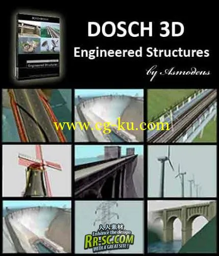 50个建筑设施纹理贴图 DOSCH 3D: Engineered Structures的图片1