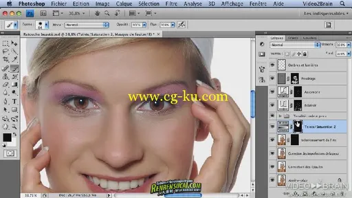 《Photoshop人物面部美容修饰教程》Video2brain Retouching Beauty Miss Glamour F...的图片1