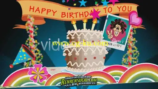 《生日庆祝贺卡折纸板式 AE模板》videohive birthday card pop up v1 82781的图片1