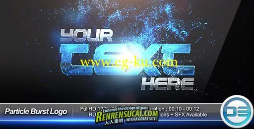 《粒子变化标识 AE包装模板》Videohive Particle Burst Logo Reveal 1523651的图片1