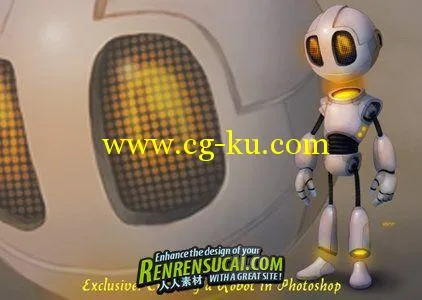 《Photoshop绘制手绘小机器人教程》CG Cookie Exclusive: Creating a Robot in Pho...的图片1