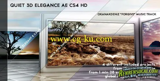 《三维立体展示 AE模板》Videohive Quiet 3D Elegant Slideshow 291210的图片1