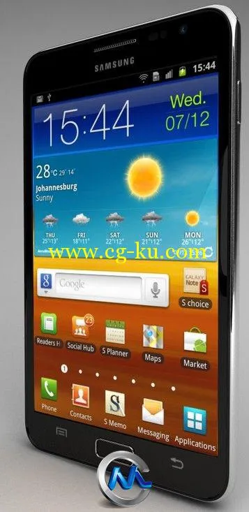 《三星GalaxyNote手机3D模型》3docean Samsung Galaxy Note 2499156的图片1