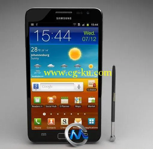 《三星GalaxyNote手机3D模型》3docean Samsung Galaxy Note 2499156的图片3