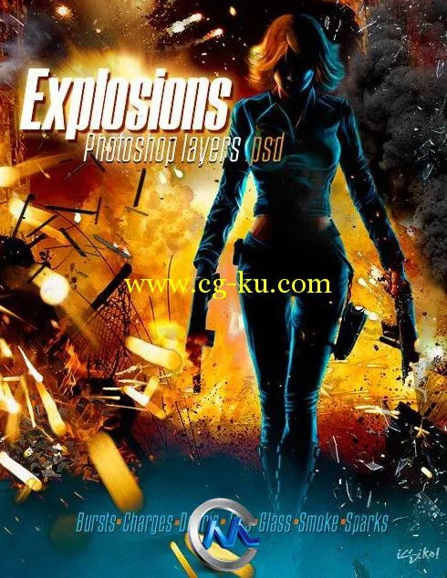 《超炫爆炸效果PSD源文件平面素材》DAZ 3D Rons Explosions的图片1