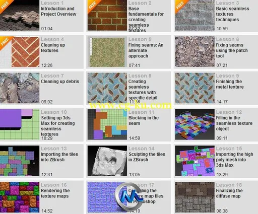 《游戏无缝纹理贴图制作视频教程》Digital-Tutors Creating Seamless Textures for...的图片2