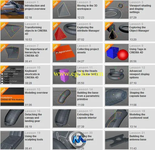 《C4D R14综合训练视频教程》Digital-Tutors Introduction to CINEMA 4D R14的图片2