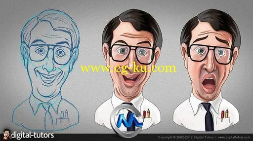 《二维头像参考图绘制视频教程》Digital-Tutors Creating a 2D Avatar from a Phot...的图片3