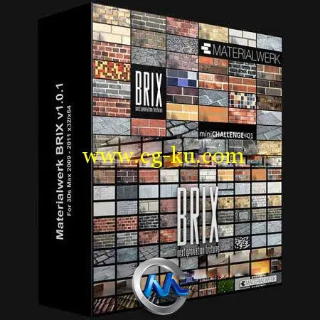 《墙壁地板材料材质纹理贴图合辑》Materialwerk BRIX v1.0.1 For 3Ds Max 2009–20...的图片2