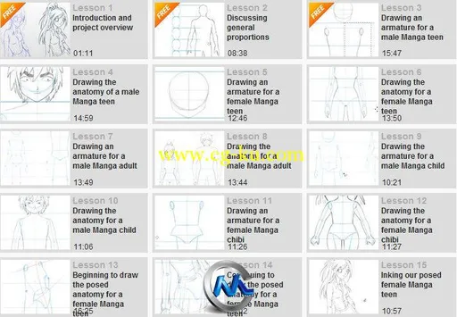 《Photoshop漫画绘制剖析视频教程》Digital-Tutors Drawing Manga Anatomy and Pos...的图片2