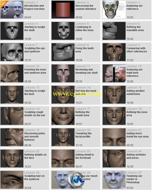 《ZBrush头部骨骼解析视频教程》Digital-Tutors Creative Development Understandi...的图片2