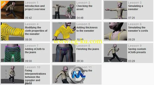 《Maya中nCloth服装系统视频教程》Digital-Tutors nCloth Techniques for Characte...的图片2