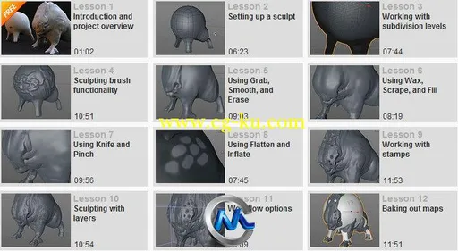 《C4D建模雕刻流程视频教程》Digital-Tutors Sculpting Workflows in CINEMA 4D的图片2