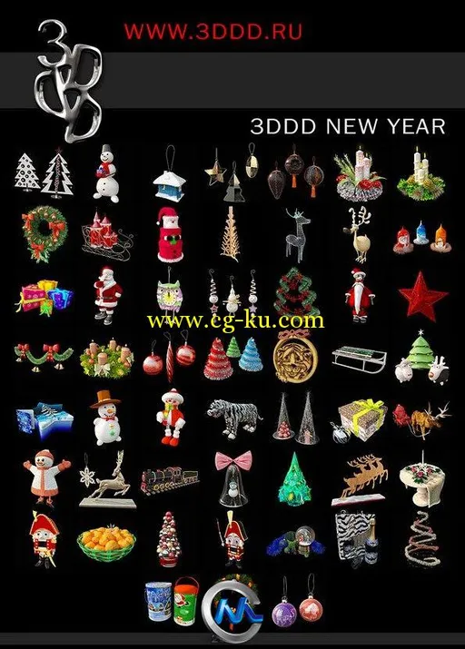 《新年饰品3D模型合辑》3DDD New Year的图片1