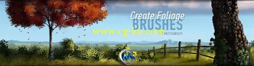 《Photoshop制作树叶插画视频教程》Digital-Tutors Creating Foliage Brushes for ...的图片1