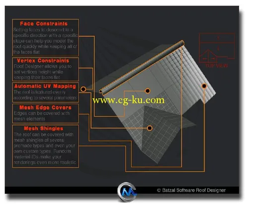 《3dsmax屋顶设计插件》Batzal Roof Designer For 3Ds Max 2013 x32/x64的图片1