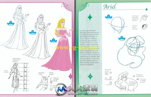 《迪士尼公主绘画书籍》Learn to Draw Disney Princesses的图片3