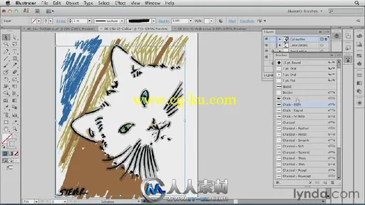 《Illustrator艺术笔刷使用视频教程》Lynda.com Artistic Painting with Illustrat...的图片2
