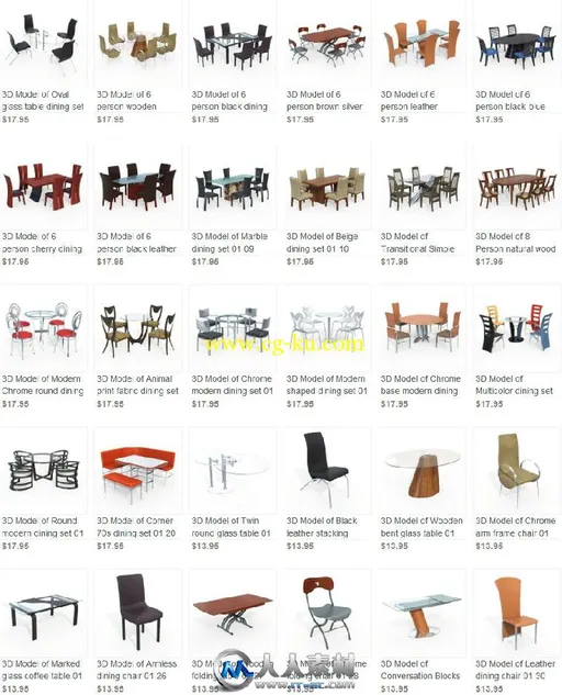 《现代餐厅家具3D模型合辑》10ravens 3D Models Collection 024 Modern Dining Fur...的图片2