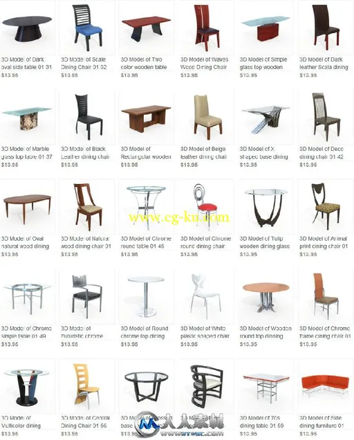 《现代餐厅家具3D模型合辑》10ravens 3D Models Collection 024 Modern Dining Fur...的图片3