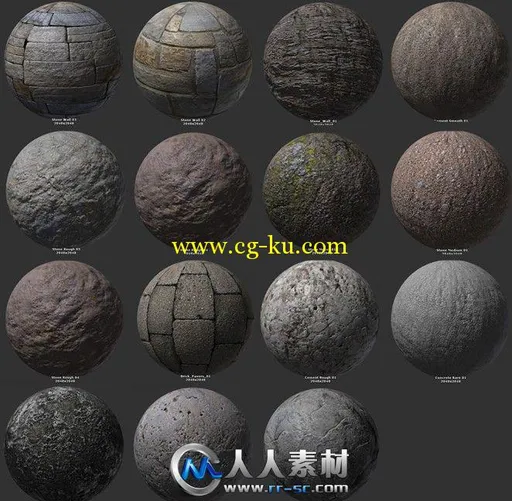 《石砖材质纹理贴图合辑》CG Cookie Exclusive Stone Texture & Reference Pack的图片2