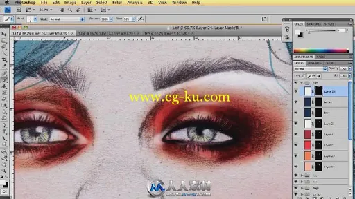 《PS美女彩色素描视频教程》Digital-Tutors Coloring a Beauty Sketch in Photosho...的图片3