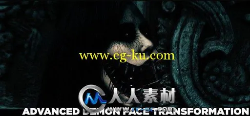 《C4D恶魔面部特效视频教程》Advanced Demon Face Transformation in Cinema 4D的图片1