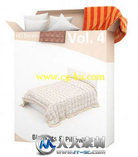 《床上用品3D模型合辑》HQ Details Vol.4 Blankets & Pillows的图片1