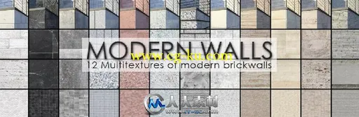 《现代墙壁纹理贴图合辑》VIZPARK Modern Walls的图片2