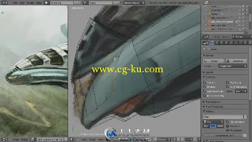 《Blender科幻运输机建模视频教程》CG Cookie Modeling a Sci-fi Vehicle的图片4