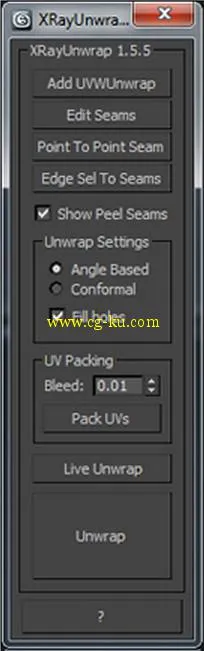 《3dsMax展开工具插件V1.5.5版》Xrayunwrap v1.5.5 for 3ds Max 2008-2014 Win32/W...的图片2