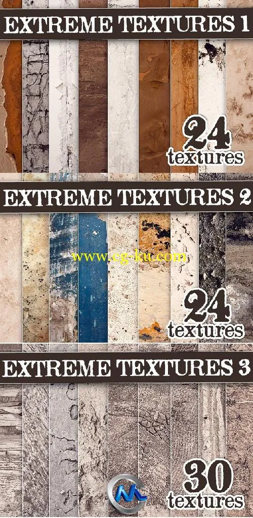 Designtnt出品纹理贴图合辑 Designtnt Extreme Textures Set 1-2-3的图片1