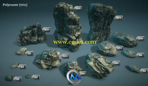 Unity3d中岩石模型材质包 Unity3d Rock and Boulders 2的图片3