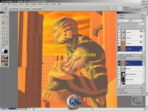 Corel Painter现代数字漫画技术视频教程 VTC.com Creating Modern Comics Course的图片3