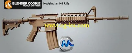 Blender游戏武器M4步枪建模视频教程 CG Cookie Weapon Modeling an M4 Rifle in Bl...的图片1