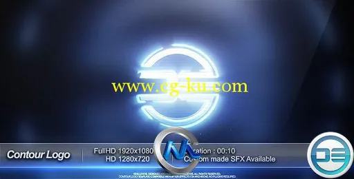 渐现轮廓Logo标志演绎AE模板 Videohive Contour Logo Social Media Network 3290890的图片1