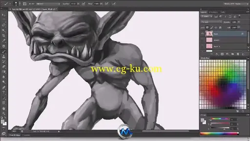 Photoshop鬼怪角色制作视频教程 Digital-Tutors Creating a Goblin Concept in Pho...的图片3