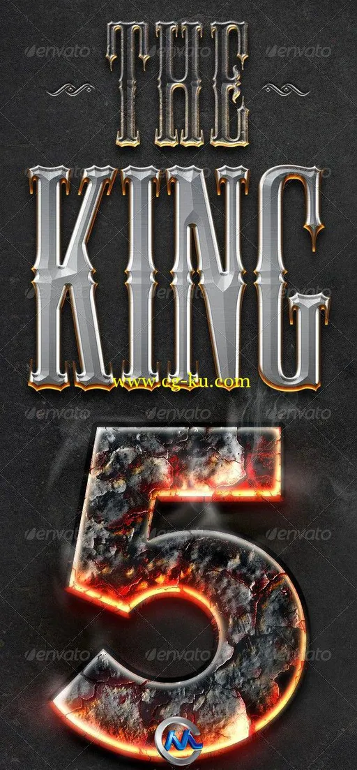 中世纪哥特式字样PS模板 Graphicriver Chrome & Fire Gothic Medieval Layer Styl的图片1