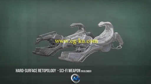 Blender科幻武器建模视频教程 CG Cookie Hard-Surface Weapon Retopology in Blender的图片1