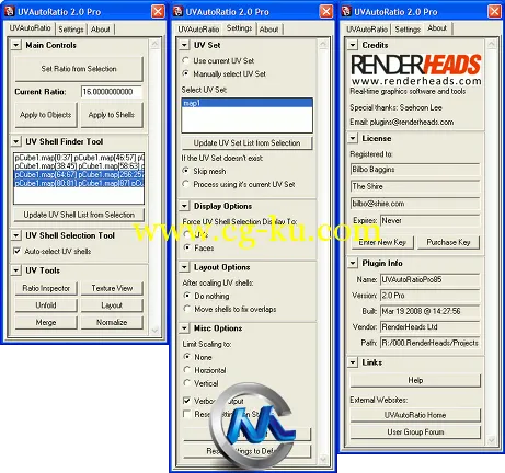 MAYA上色控制插件V2.5.4版 RenderHeads UVAutoRatioPro v2.5.4 for Maya 2011-2014...的图片1