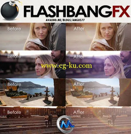 复古镜头光高清视频素材合辑 FlashBangFX Vintage Insta-Flares的图片1