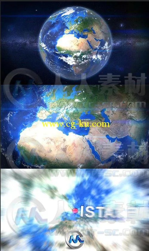 地球高空穿云层动画AE模板的图片2