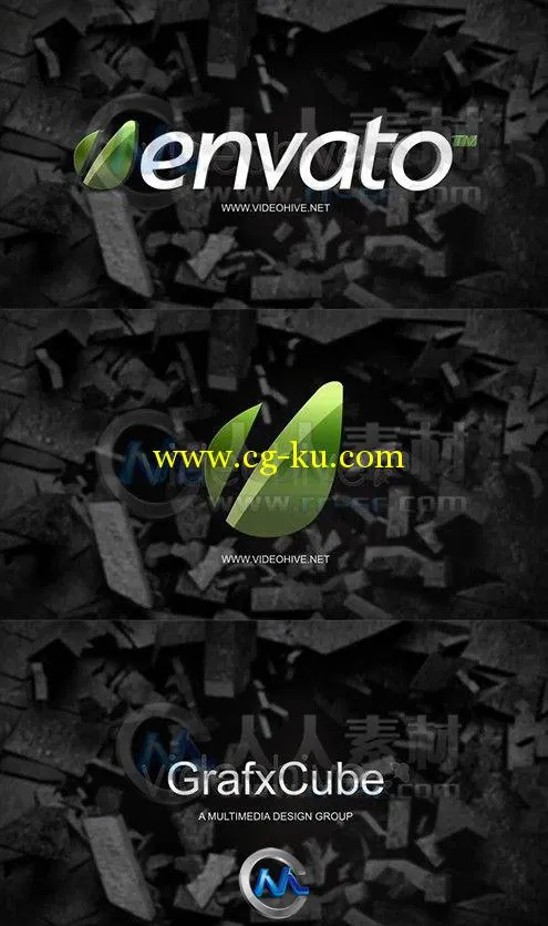 碎石冲击Logo标志演绎AE模板的图片2