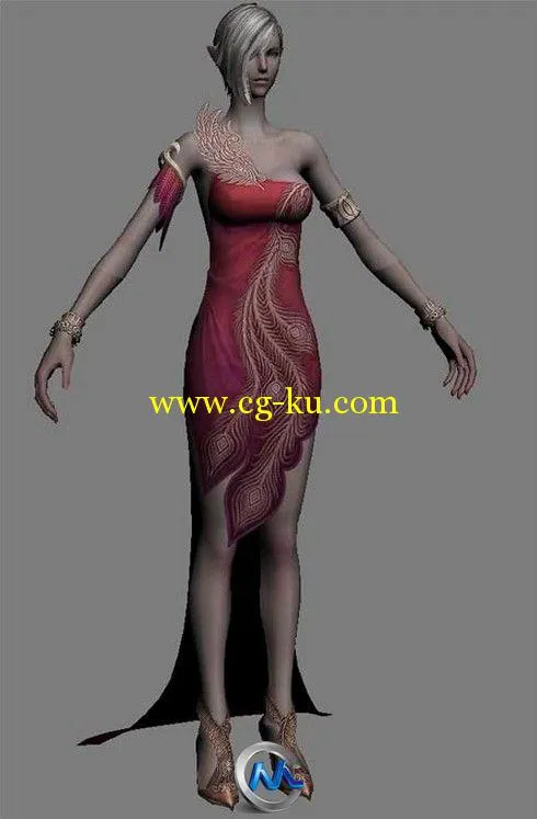 TERA游戏女性角色3D模型的图片1