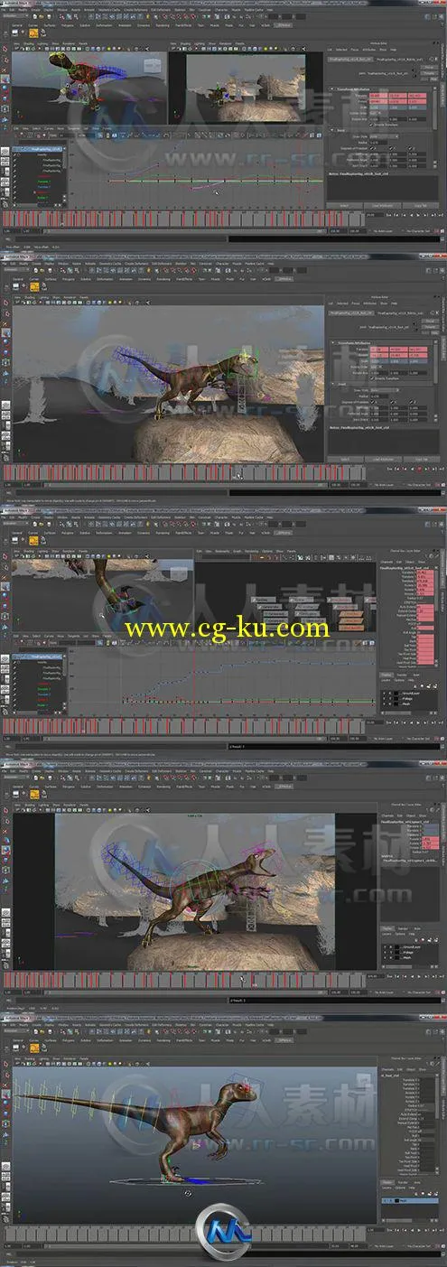 Maya恐龙骨骼动画训练视频教程的图片2