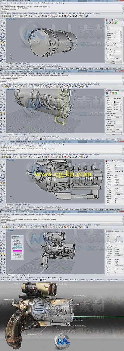 Rhino雷射枪建模工业设计视频教程的图片2